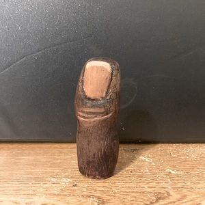 Hand carved wooden gag gift toe
